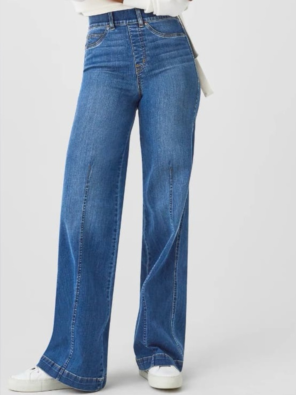SPANX Seamed Front Wide Leg Jeans Vintage Indigo Small